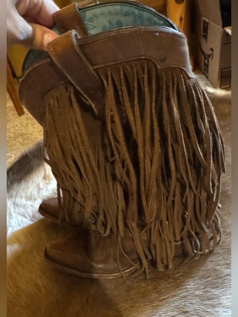 Corral Brown Fringe leather Boot